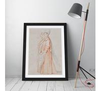 Two Veiled Young Women, Richard Cosway Stunning Framed Wall Art Print Picture - A2 - Black Frame