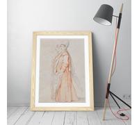 Two Veiled Young Women, Richard Cosway Stunning Framed Wall Art Print Picture - A2 - Light Oak Frame