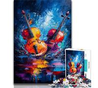 Two Violins Jigsaw Puzzles for Adults Teenagers Jigsaws Puzzle,Challenging Game And Family Play for Is Ideal As A Gift for The Whole Family 38x26cm