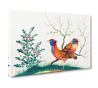 Two Walking Birds Canvas Print for Living Room Bedroom Home Office Décor, Wall Art Picture Ready to Hang, 30 x 20 Inch (76 x 50 cm)