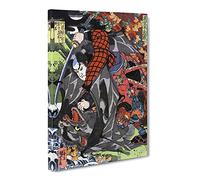 Two Warriors By Utagawa Kuniyoshi Asian Japanese Canvas Wall Art Print Ready to Hang, Framed Picture for Living Room Bedroom Home Office Décor, 30x20 Inch (76x50 cm)