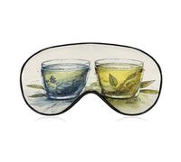 Two Water Glasses Sleeping Mask Sleep Mask for Side Sleeper Relaxing Zero Pressure Night Blindfold Light Block-Out Eye Mask for Sleep with Easy Adjustable Strap