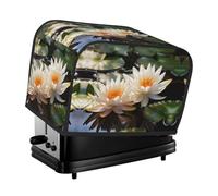 Two Water Lilies Toaster Cover 2 Slice, Waterproof Bread Machine Covers with Pockets Universal Size Kitchen Small Appliance Cover with Handle, Dust and Fingerprint Protection