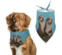Two Water Sloths Dog Bandana Washable & Adjustable Triangle Scarf, Breathable Pet Scarf for Small Medium Large Pets, Cute Fashion Pet Accessory