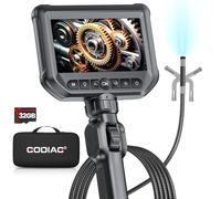 Two-Way Articulating Borescope with Light, GODIAG Industrial Endoscope with Snake Scope Camera, Borescope Inspection Camera with Light for Automotive & Aircraft Mechanics