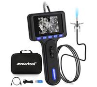 Two-Way Articulating Borescope with Light, Industrial Endoscope Camera with 0.24in/6.25mm Articulated Probe, IP67 Waterproof Snake Inspection Scope for Mechanic Aircraft Automotive Engine