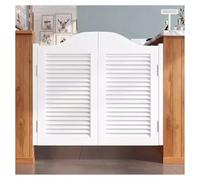 Two-Way Double Cafe Doors Louvered Solid Wood Swinging Saloon Doors with Hinges Auto Close Half Entrance Partition Indoor Outdoor Fence Gate W140xH100cm (55.11x39.37in)