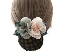 Two-Way Flower Hair Snood Net Barrette Hair Clip Hair Bun Cover Barrettes Hair Clip Hairnet for Women