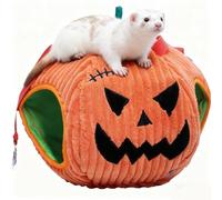 Two-Way Halloween Pet Hammock Bed - Soft Guinea Pig Hideout Chinchilla Toy, Cozy Ferret Cage Accessory for Small Animal Sleep and Play, Guinea Pig Cage Accessories(orange)