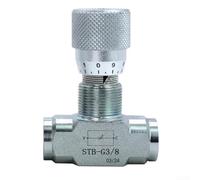 Two Way Hydraulic Flow Control Valve With Carbon Steel Body And Calibrated Adjustment Knob, Suitable For Fluids, Air, Gases, Oils, And Fuels In European Hydraulic Markets(STB-G3/8)