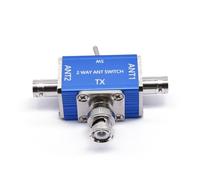 Two-Way Manual Coaxial Antenna Switch for Amateur Radio 1 in 2 Out 0-50Mhz Frequency Range 100W Power Handling Aluminum Alloy Build Blue