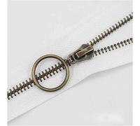Two Way Open Ended Zip,DIY Sewing, 1pcs Metal Zipper, Zippers for Sewing Zip Garment Accessories Jeans Zipper 15-45cm #5 Zipper (Color : White Gold Tooth, Size : 25cm) ((Color : White Gold Tooth 25c