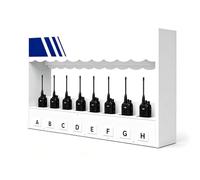 Two Way Radio Charging & Storage Rack, Wall Mounted Multi-Device Walkie Talkie Organizer Stand, 5/8/10/15/16/24/32-slot Holder for Security/School/Factory(8hole)