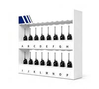 Two Way Radio Charging & Storage Rack, Wall Mounted Multi-Device Walkie Talkie Organizer Stand, 5/8/10/15/16/24/32-slot Holder for Security/School/Factory(16hole)