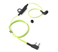 Two Way Radio Earpiece, ABS Radio Complete Kit K Adapter Stable Signal Transmission Dual PTT Microphone Earpiece for Kenwood, for Baofeng with 46.46in Cable (Green)