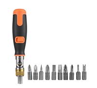 Two-Way Ratchet Screwdriver 10-in-1 Multi-bit Ratchet Screw Drivers Set 6.23mm Adjustable Nut Driver Tool CHENTON