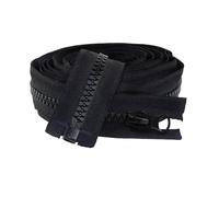 Two Way Separating Zipper 2pcs 8# Resin Zipper for Clothes Single/Double Open-End Zip Garment Large Zips Bag Closure Sewing Zippers(Black-SingleSlider,70cm)
