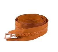 Two Way Separating Zipper， 8 Resin Two Way Open End Zipper Single Double Sliders 60-120cm(Caramel,DOUBLESLIDER-100CM-COLOR 01)