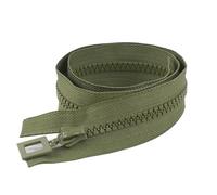 Two Way Separating Zipper， 8 Resin Two Way Open End Zipper Single Double Sliders 60-120cm(Deep Green,DOUBLESLIDER-120CM-COLOR 01)
