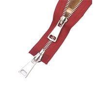 Two Way Separating Zipper， Copper Two-Way Open-Ended Double Slider Metal Zipper Size 5 70cm 2PC(Red)