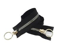 Two Way Separating Zipper， Resin Two Way Zip No5No8 60-100cm Silver Gold Jacket Bag Repair Kit O Ring Puller Open End(Gold-No5,60cm)