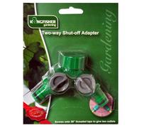 Two-Way Shut Off Adapter for Garden Hose Pipes. TAP OR Male Adapter Connection.