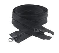 Two Way Slider Zip 2/5Pcs 80-150cm Sewing Zippers for Clothes Separating Zipper 5# Open-End Double Sliders Bags Zip for Jackets(Black,NO5-2PCS_90CM)