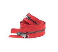 Two Way Slider Zip 2pcs 30/40/50/60/70/80cm 5# Open-end Double Sliders Black Metal Zipper DIY Handcraft for Cloth Pocket Shoes for Jackets(Red,30cm)