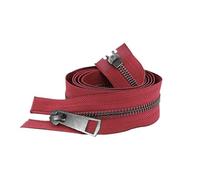 Two Way Slider Zip 2pcs 30/40/50/60/70/80cm 5# Open-end Double Sliders Black Metal Zipper DIY Handcraft for Cloth Pocket Shoes for Jackets(Wine Red,70cm)