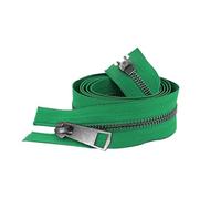 Two Way Slider Zip 2pcs 30/40/50/60/70/80cm 5# Open-end Double Sliders Black Metal Zipper DIY Handcraft for Cloth Pocket Shoes for Jackets(Green,40cm)