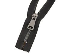 Two Way Slider Zip 5# Double-Headed Bidirectional Silver-Plated Metal Zipper Down Jacket Clasp for Leather Clothing for Jackets(BlackBlack-20cm)