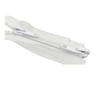 Two Way Slider Zip 5# Nylon Double-Slider Zipper Sleeping Bag with Fine-Tooth Clothing Top and Bottom Open with Tail Extended Length for Jackets(White-200cm)