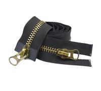 Two Way Slider Zip 8# Metal Zipper 70/80/90/100/120cm Double Sliders for Coat Down Jacket Zip Repair DIY Clothing Sewing Tailor for Jackets(Black,90CM_8#)