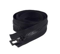 Two Way Slider Zip 8# Single/Double Sliding Zipper Open End Resin Zip Jacket Long Colorful Zips for Clothing Decor Sewing for Jackets(Black,SINGLESLIDER-80CM_Color 01)