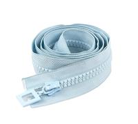 Two Way Slider Zip 8# Single/Double Sliding Zipper Open End Resin Zip Jacket Long Colorful Zips for Clothing Decor Sewing for Jackets(SkyBlue,SINGLESLIDER-60CM_Color 01)
