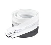 Two Way Slider Zip 8# Single/Double Sliding Zipper Open End Resin Zip Jacket Long Colorful Zips for Clothing Decor Sewing for Jackets(White,SINGLESLIDER-60CM_Color 01)