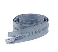 Two Way Slider Zip 8# Single/Double Sliding Zipper Open End Resin Zip Jacket Long Colorful Zips for Clothing Decor Sewing for Jackets(Silvergrey,SINGLESLIDER-80CM_Color 01)