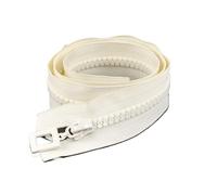 Two Way Slider Zip 8# Single/Double Sliding Zipper Open End Resin Zip Jacket Long Colorful Zips for Clothing Decor Sewing for Jackets(Beige,DOUBLESLIDER-80CM_Color 01)