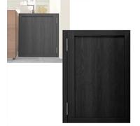 Two-Way Swinging Wood Doors with Hinges Kit - Auto-Close Half Door for Entryway, Cellar, Porch - Stylish Black Finish, Size A 90x90x3.6CM, Durable & Functional