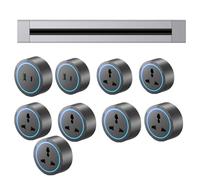 Two-Way Track Power Socket with Adapter, Wall-Mounted Removable Power Sliding System, Anti-Shock Design, 8000W Power Capacity