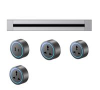 Two-Way Track Power Socket with Adapter, Wall-Mounted Removable Power Sliding System, Anti-Shock Design, 8000W Power Capacity