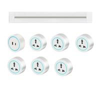 Two-Way Track Power Socket with Adapter, Wall-Mounted Removable Power Sliding System, Anti-Shock Design, 8000W Power Capacity