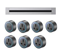Two-Way Track Power Socket with Adapter, Wall-Mounted Removable Power Sliding System, Anti-Shock Design, 8000W Power Capacity