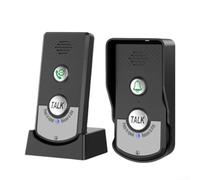 Two Way Wireless Doorbell 1000m Range Intercom Function Waterproof Outdoor Unit ABS Material Built in 2k mAh Battery Black and White for Home Villa Apartment Multi Story Building(black)