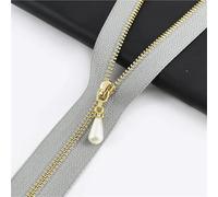 Two-Way Zip 10/15Pcs 15-70cm 3# Zipper Open&Close-End Auto Lock Gold Pearl Slider DIY Bag Purse Dress Decor Zip Sewing Accessory(H,CloseEnd-No3-18cm,10Pcs)