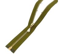 Two-Way Zip 10/15Pcs 15-70cm 3# Zipper Open&Close-End Auto Lock Gold Pearl Slider DIY Bag Purse Dress Decor Zip Sewing Accessory(A,CloseEnd-No3-25cm,15Pcs)