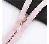 Two-Way Zip 10/15Pcs 15-70cm 3# Zipper Open&Close-End Auto Lock Gold Pearl Slider DIY Bag Purse Dress Decor Zip Sewing Accessory(ZA032-PinkGold,OpenEnd-No3-40cm,10Pcs)