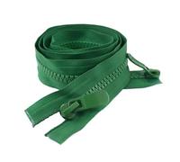 Two-Way Zip 120cm 8# Resin Zippers Open End Double Slider Head Zip for Down Jacket Outdoor Backpack Tent Bag DIY Sewing(Green-Round)