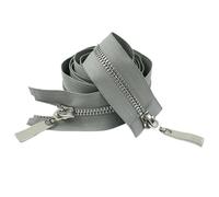 Two-Way Zip 1Pc 80/100/120cm Auto Lock Metal Zipper Double Slider Puller Zippers for Jacket Coat Repair DIY Clothing Sewing for Sewing(LightGreySilver,120CM_5#)