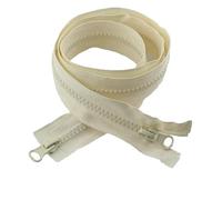 Two Way Zip 2/5Pcs 80-150cm Sewing Zippers for Clothes Separating Zipper 5# Open-End Double Sliders Bags Zip(Beige,NO5-2PCS_150CM)